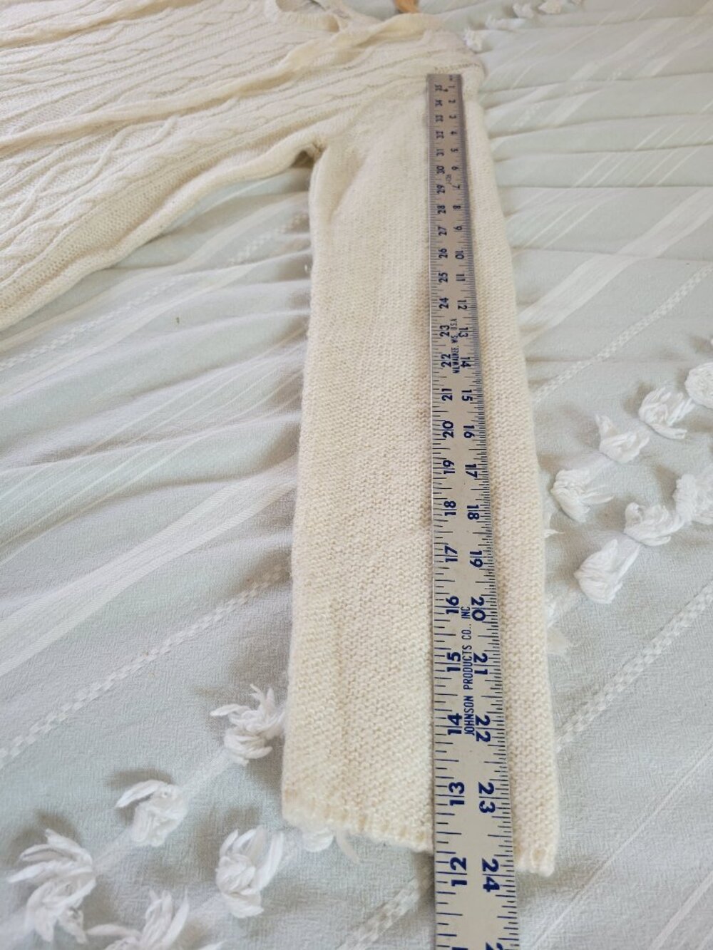 prAna Shelby Cable Knit Hooded Fringe Sweater Boho Cream Fall Cottagecore Small - Picture 8 of 9